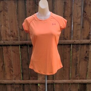 Under Armour Orange Cap Sleeve Fitted Tee